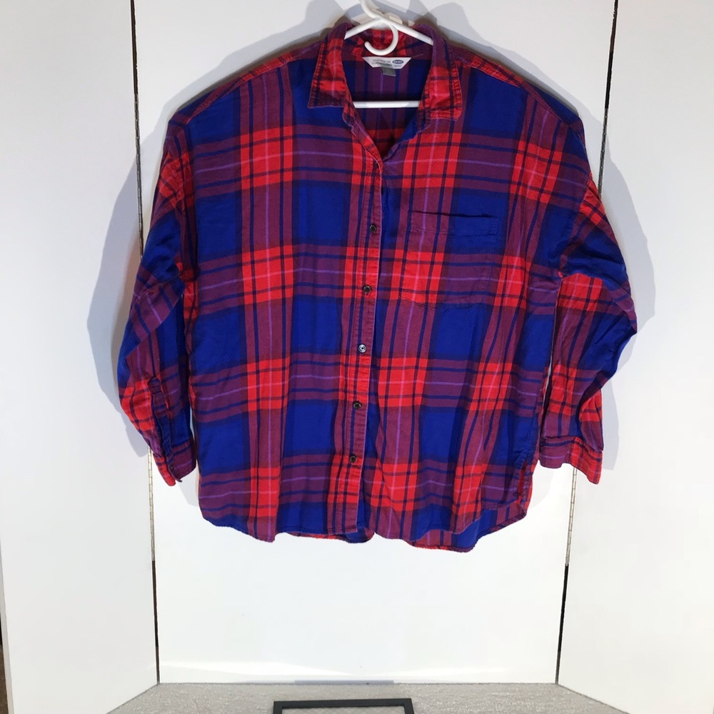 Old navy plaid flannel shirt xxl
